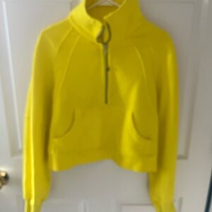 Lululemon Athletica Yellow Cropped Quarter Zip